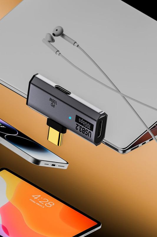 USB C Splitter, 2-In-1 Dual USB-C Headphone and Charger Adapter, Grey | Not for gallery
