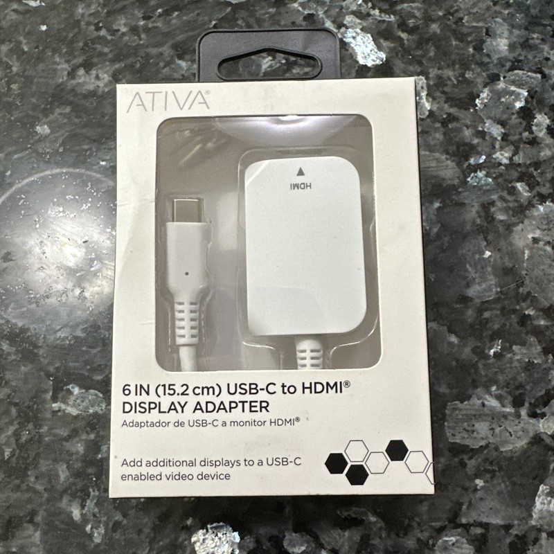 ATIVA USB-Type-C-To-HDMI Display Adapter 6 in (15.2 cm)