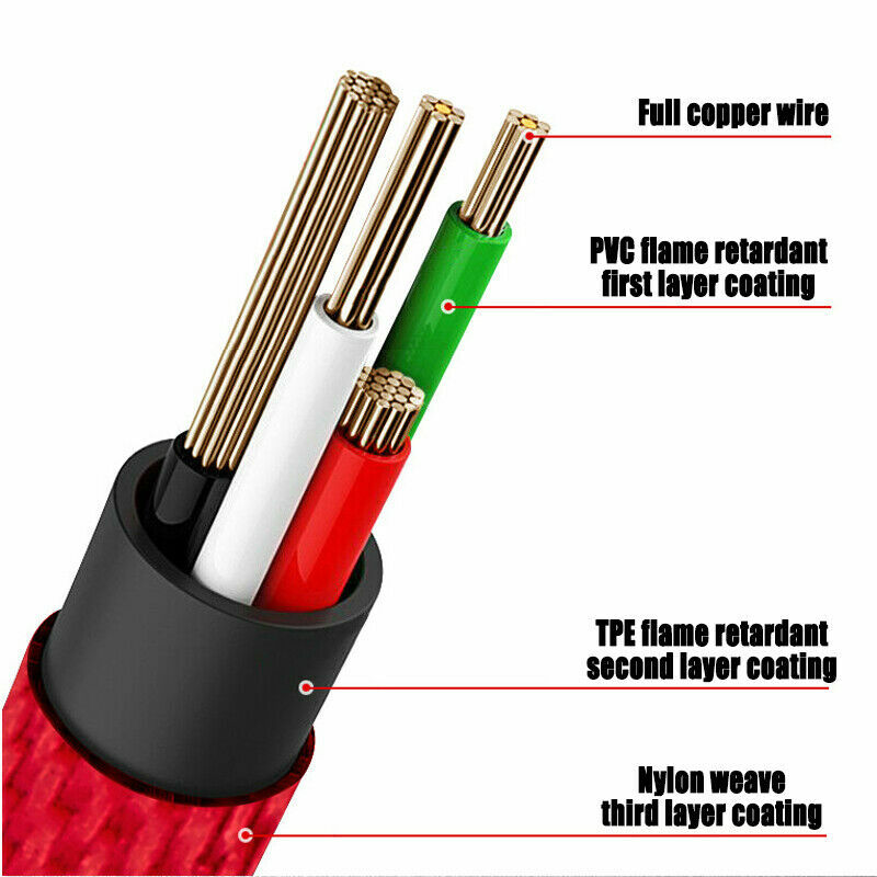 2 PACK 6ft 90 Degree Right Angle Fast Charging Cable Quick Charger Charge Cord gallery