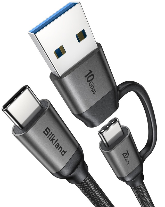 2 in 1 10Gbps USB A to USB Data Cable 3.1/3.0, USB to USB 3.2 GEN 2x2 20Gbps ...
