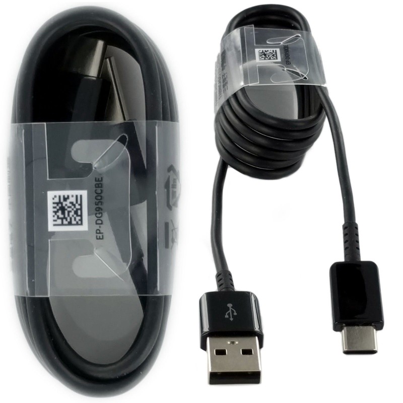 Lot 2 New Genuine Original OEM Fast Charger Type-C BLACK Cable Samsung S8 PLUS