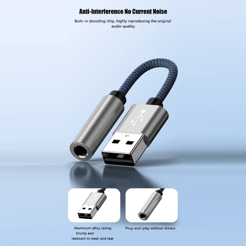 USB to 3.5mm Sound Adapter Stereo Cord Headphone Female Car Auxiliary Cable gallery