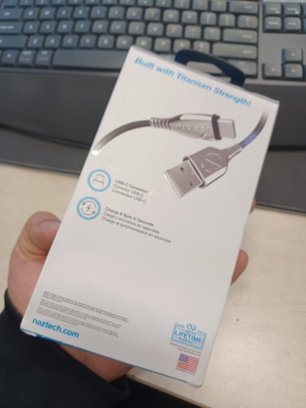 Naztech Titanium USB to USB-C Cable 6ft Transfers Multi Media 633755154997 gallery