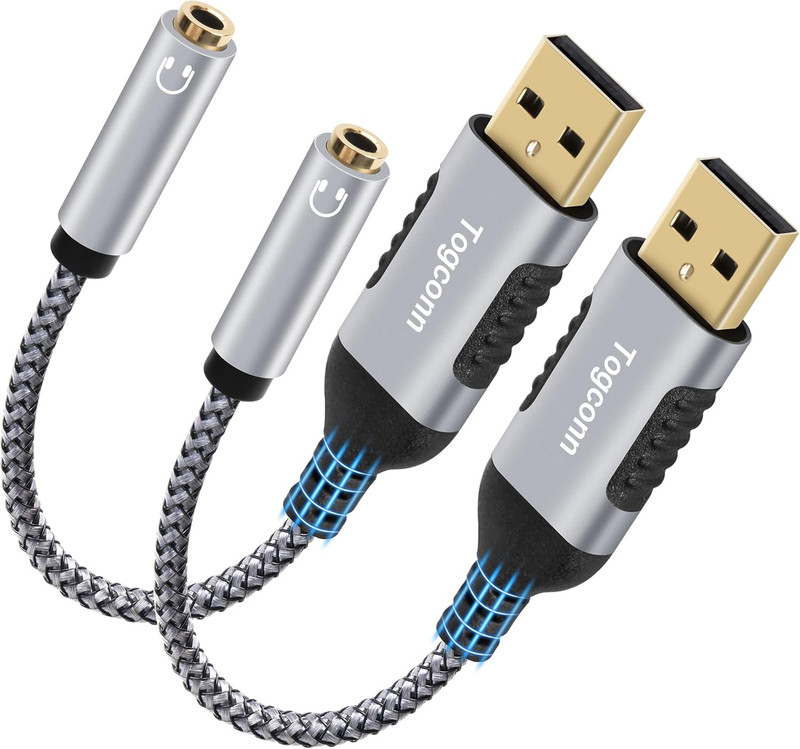 USB 3.0 Male to 3.5Mm TRRS 4-Pole Female Headphone Jack Adapter 2 Pack, USB-A to gallery