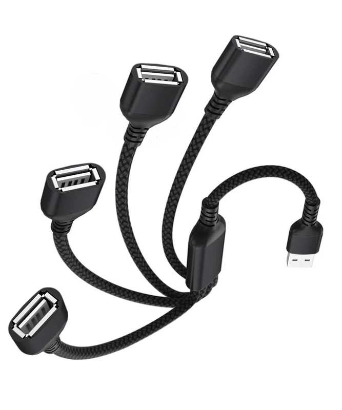 USB Splitter 1 in 4 Out 1FTUSBA Charger Sp-LitterMulti Port USBA Y CableUSB E...