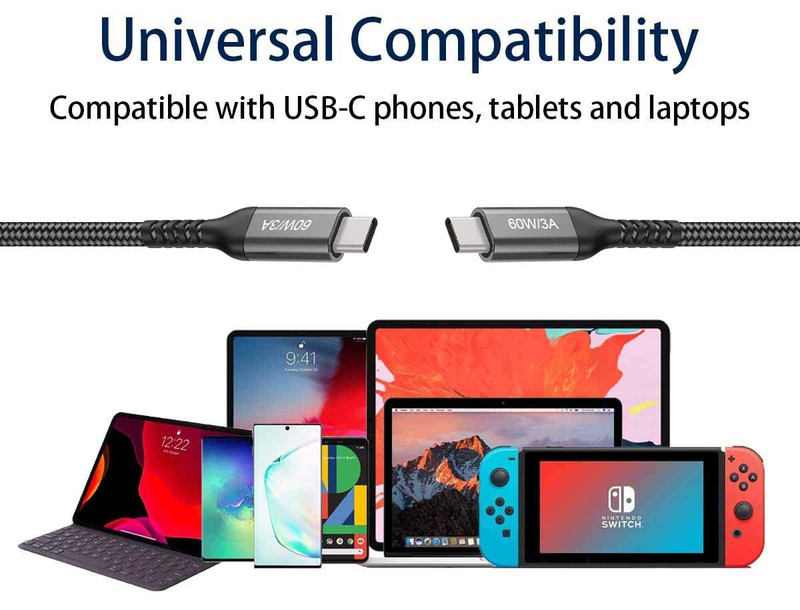 USB-C to USB-C Cable (15FT 2PACK 60W) Long Cable,Fast Charging Cord for Iphone gallery