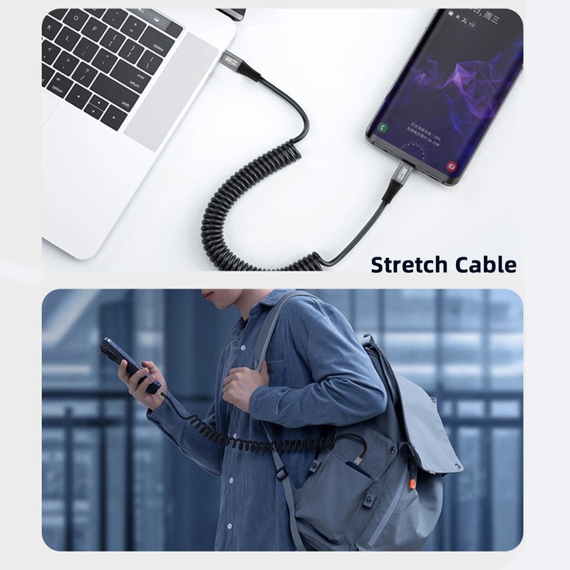 Chenyang 100W USB4 20Gbps Stretch Coiled USB-C Cable 8K for Keyboard Tablet gallery