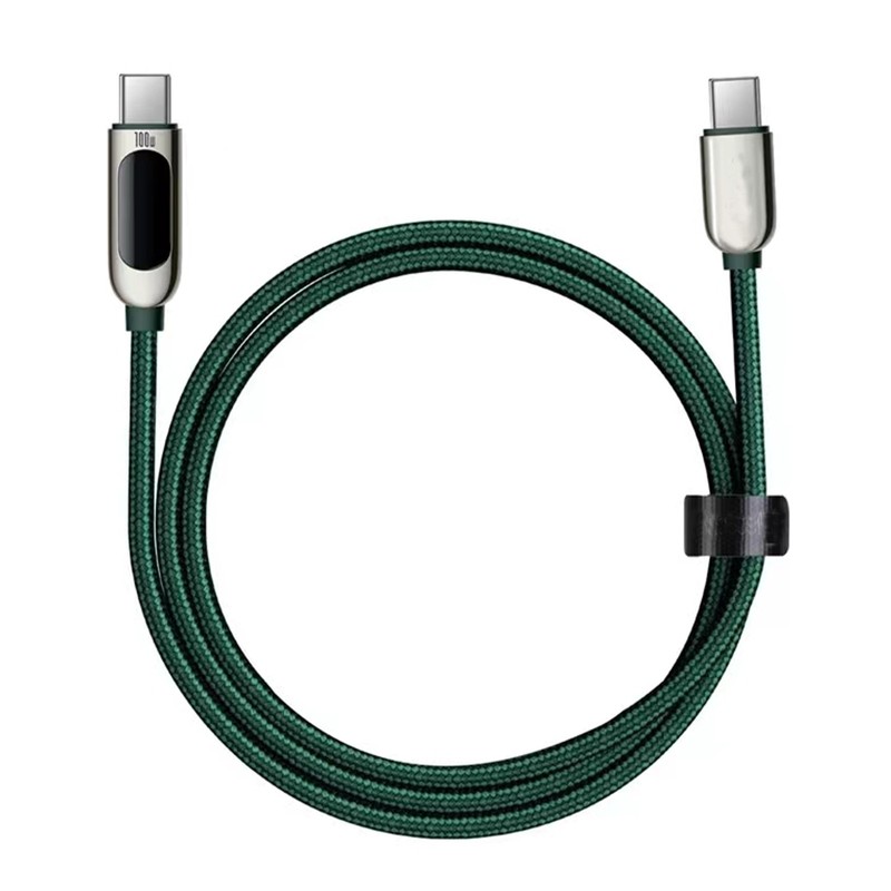 5A PD 100W LED Display Type-C USB C to USB C Fast Charging Cable Braided Wire gallery