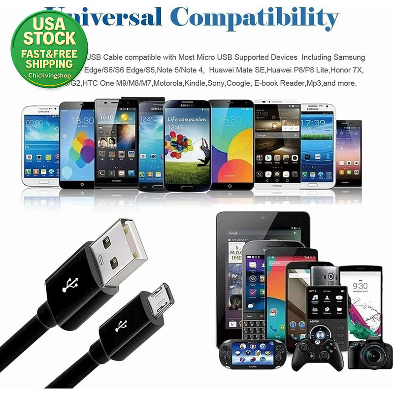 4-In-1 Micro USB Charging Splitter Cable USB 2.0 Male to 3 Micro USB gallery
