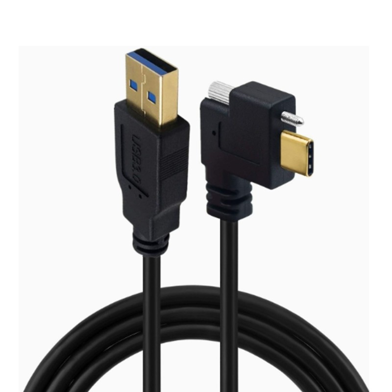 USB 3.0 Screw Locking Cable Wire Left Right For Visual Inspection Equipment