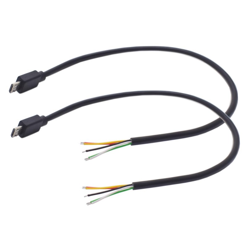 2PCS Short Micro USB 5 Wire Pigtail, 0.3M/1FT Micro USB 5 Pin Bare Wire Open ...