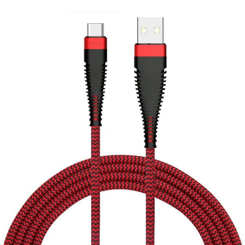 6FT LONG USB-C CABLE TYPE-C FAST CHARGER CORD POWER WIRE RED for PHONES TABLETS
