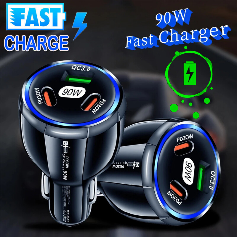 90W Fast Charging Type-C USB Car Charger Adapter For iPhone 17 16 15 14 Pro Max gallery