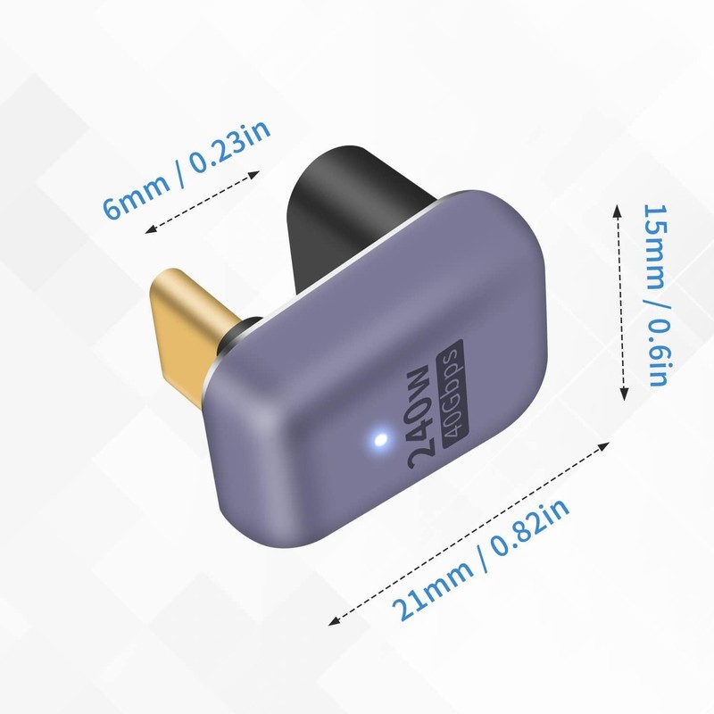 Versatile USB C 180° Adapter - 240W Charging, 8K Video for MacBook and More gallery