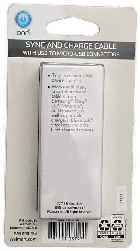 Sync and Charge Cable with USB to Micro-USB Connectors - Black Color gallery