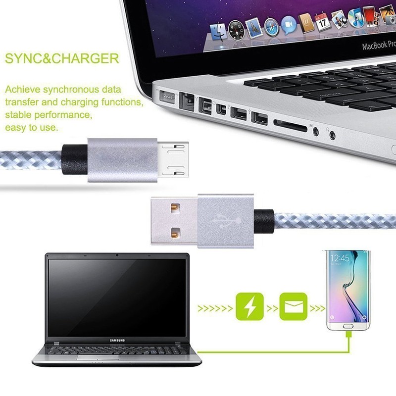 STRONG BRAIDED USB DATA SYNC CHARGER CABLE LEAD for SAMSUNG GALAXY S6 S7 S8 S9 gallery