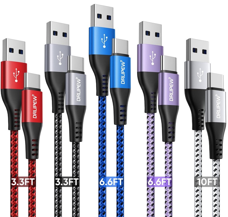 USB C Cable, 5Pack3ft/3ft/6ft/6ft/10ft USB Type C Cable Fast Charging Braided…