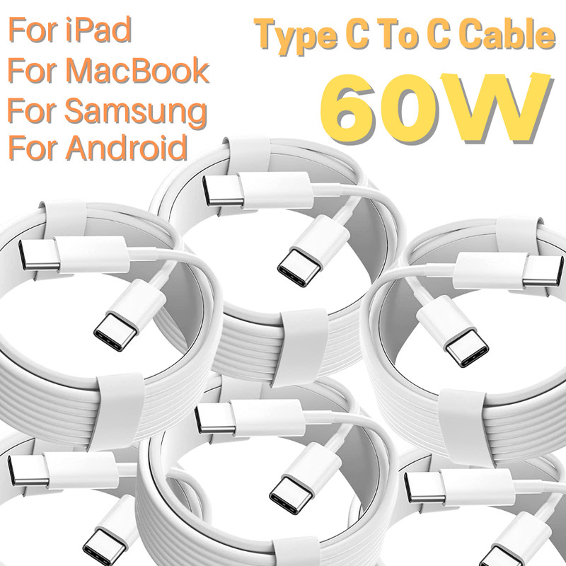 60W USB-C Fast Charging Cable Data Sync Cord For MacBook/iPhone 15 16 17 Pro Max