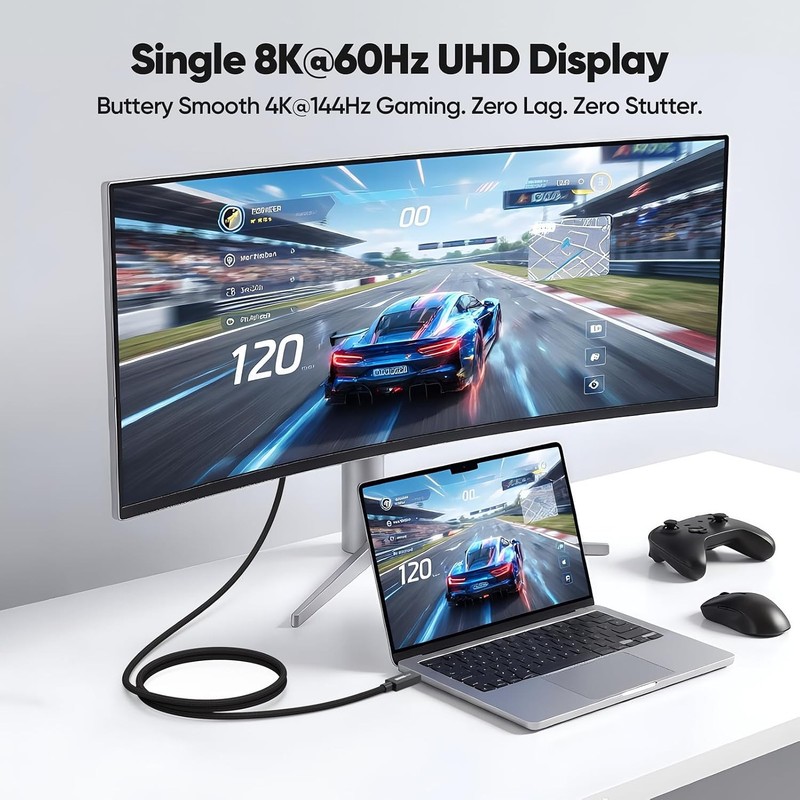 6Ft 20Gbps USB C Monitor Cable 8K@60Hz 4K@144Hz 6Ft Video Display Cable gallery
