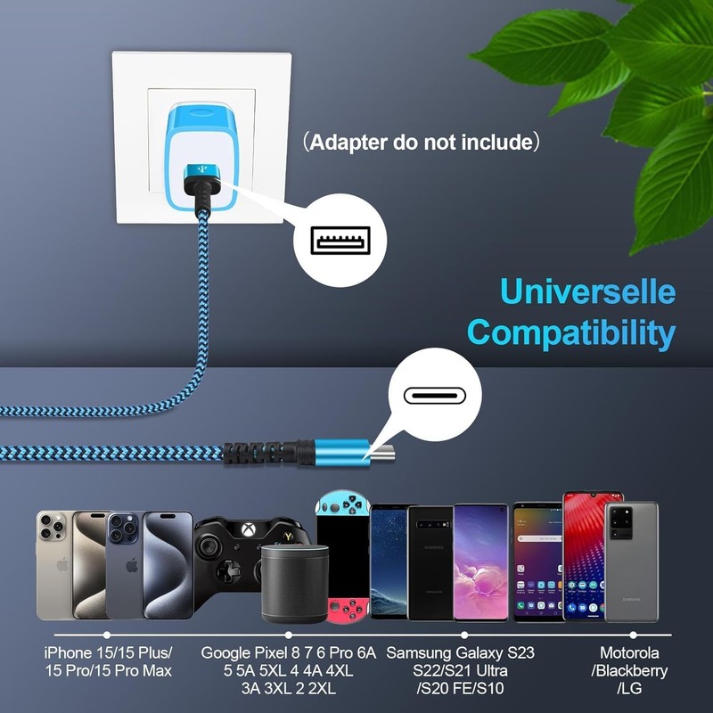 Galaxy S24 Type C Charger Fast Charging Cable 3/6/10FT 3.1A USB-A to USB C Ch... gallery