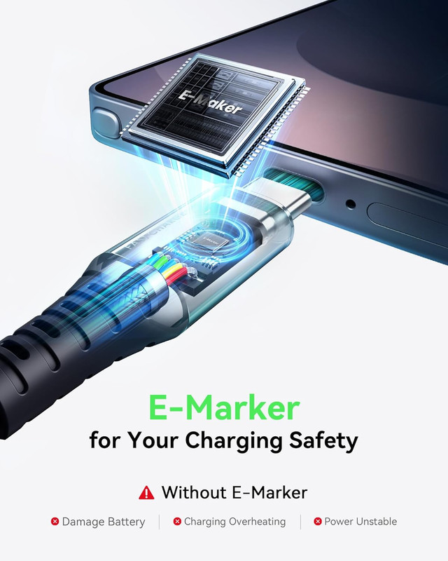 USB C to USB C Cable, (6.6Ft, 2-Pack) 100W USB C to C Fast Charging Cord, Braide gallery