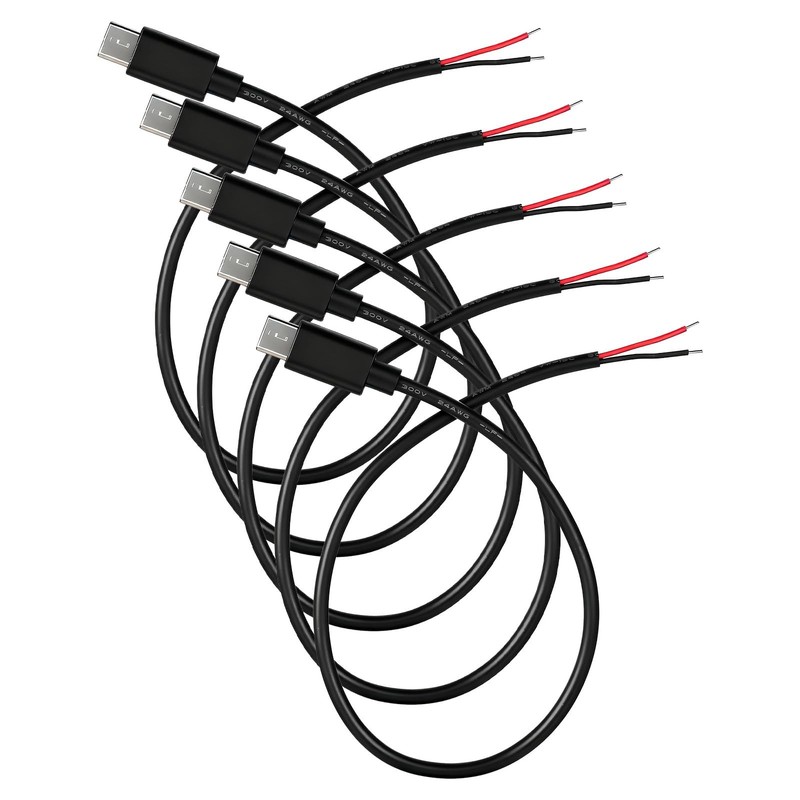 Zelphvt 5 Pcs USB C to 2 Pin Bare Wire Open End Power Cable 11inch 24AWG USB …