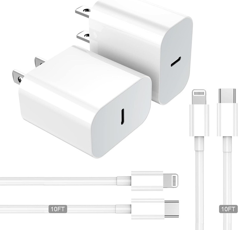 2Pack 10ft USB C Power Adapter Fast Charging Capability Compatible With iPhone14