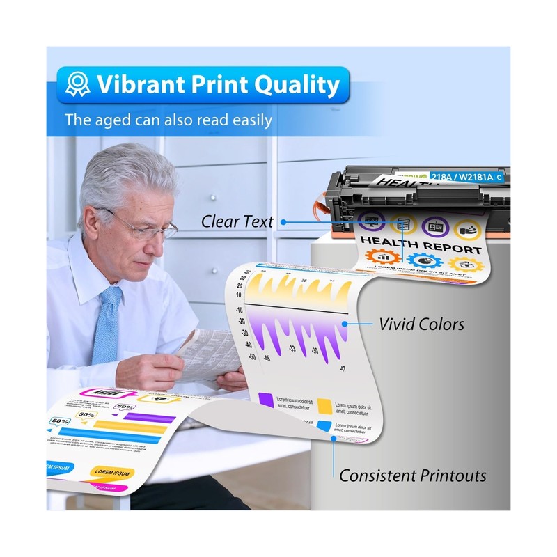 218A Toner Cartridges 4 Pack with Chip - 3301fdw Compatible Replacement for H... gallery