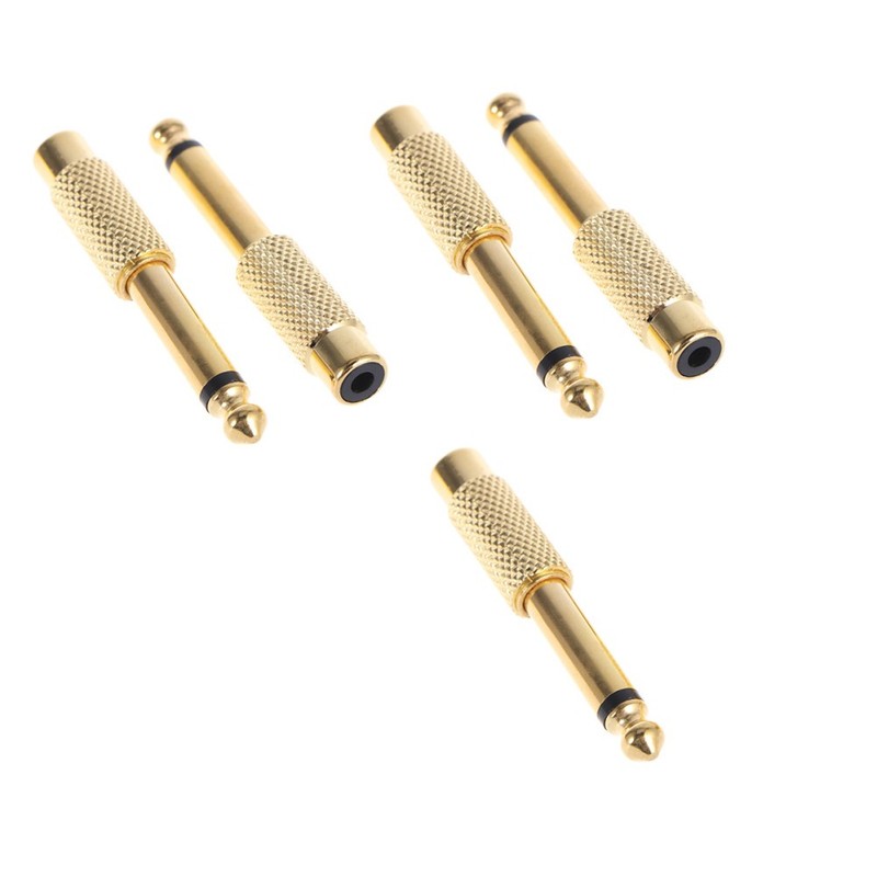 5 Pcs Audio Video Connectors Cable Gold Plated Adapter gallery