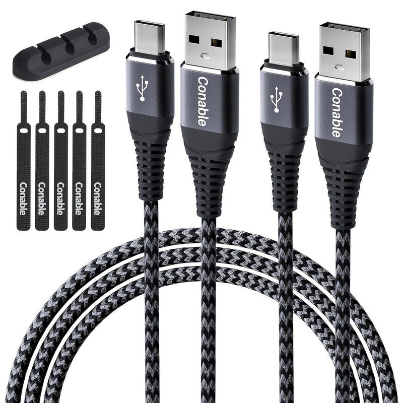 [2-Pack, 2Ft] USB C Cable 3A Fast Charge, USB a to Type C Charger Cord Braided gallery