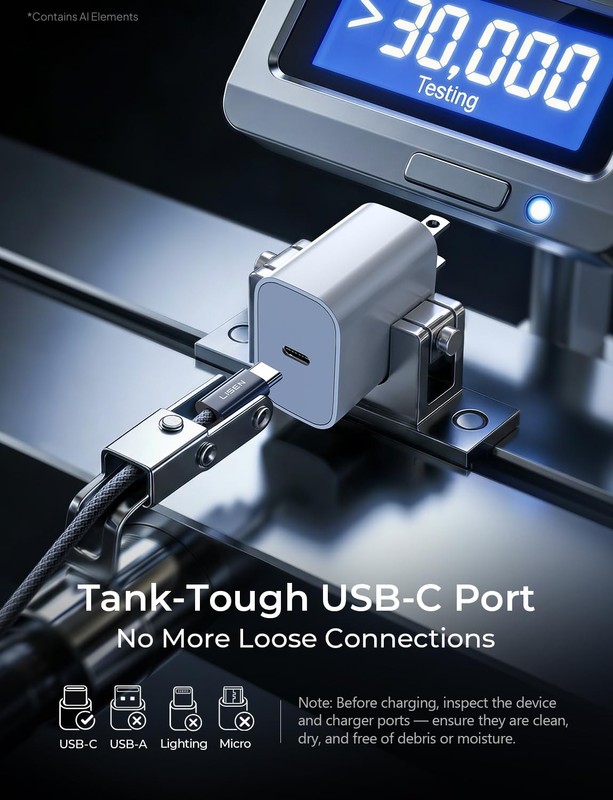 LISEN USB C to USB C Cable, 240W C to C Cable Fast Charging [6.6Ft, 2-Pack] Type gallery