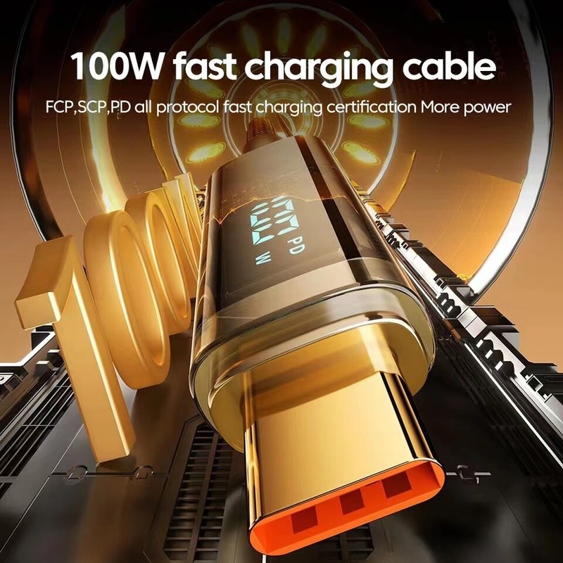 PD 100W 5A USB-C Digital Display Cable For Phone Macbook Type C Fast Charging gallery