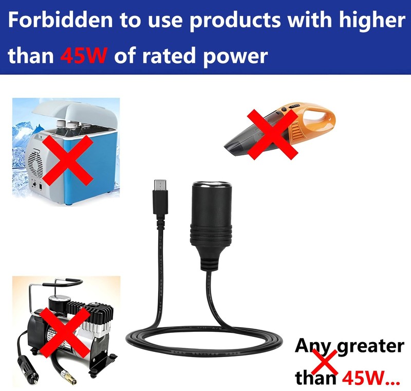 12V USB TypeC Male Plug to Car Cigarettes Adapter Female Socket PD Power Cabl... gallery