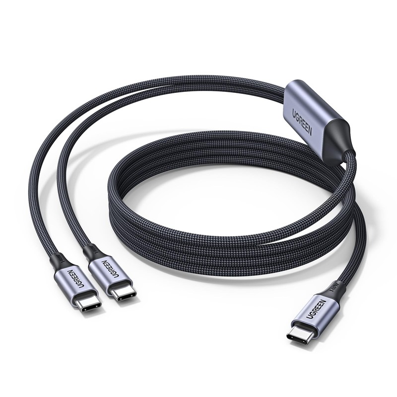 UGREEN 140W USB C Cable, 6.6FT 2-in-1 C to C Fast 6.6FT, Black