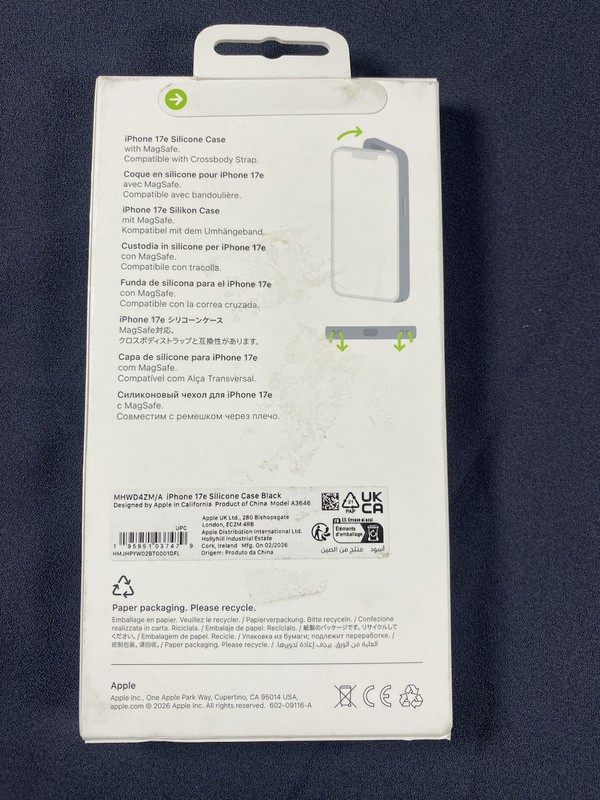 Authentic Apple iPhone 17e Silicone Case with MagSafe Black NEW IN SEALED BOX gallery