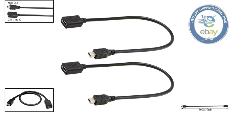 USB 2.0 Type-C to Mini USB Male Extension Cable 30CM - Reliable 480Mbps Transfer gallery