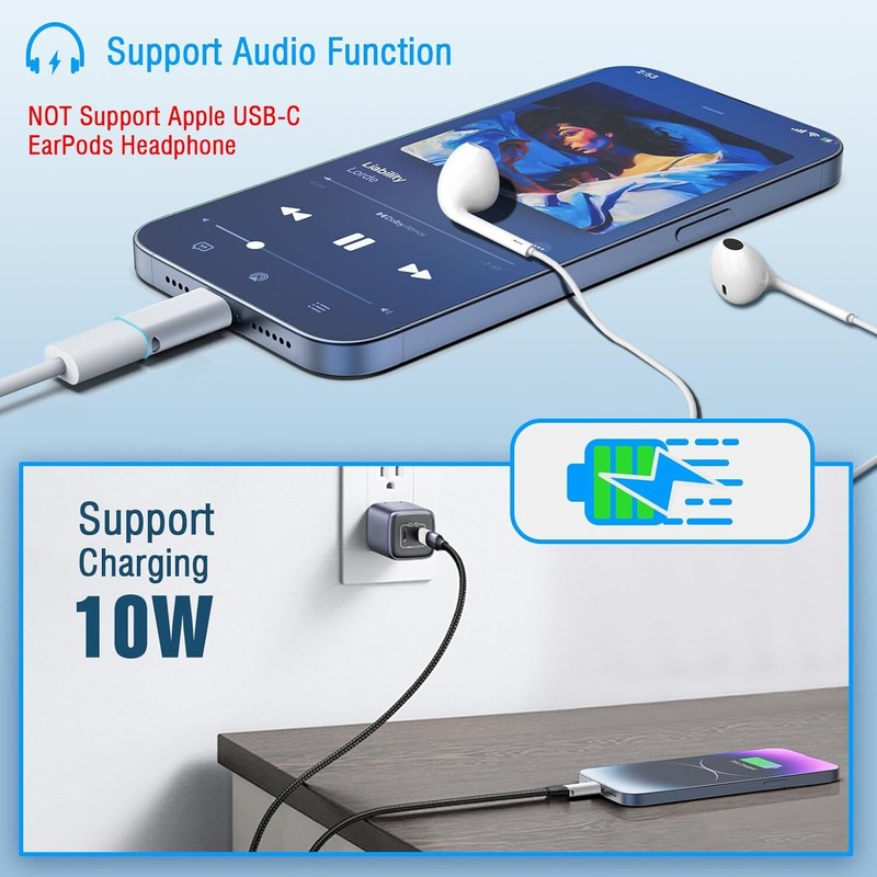 5.8 USB Type C Female to iOS Male Adapter For iPhone 14/13/12/11/XR/XS/SE 3 Lot gallery