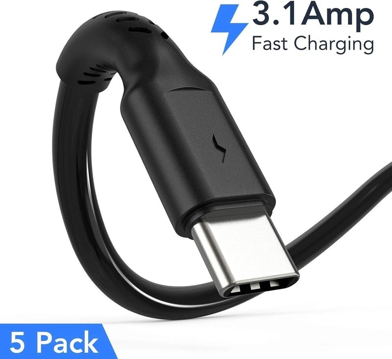 6 Inch Short Fast Charging Cord, 5 Pack Durable USB a to USB Type C 3A Cable for gallery