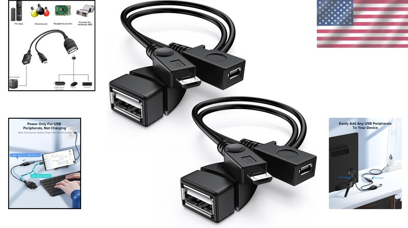 Versatile 2-in-1 Micro USB OTG Cable for Fire Stick and Gaming Consoles - 2 Pack gallery