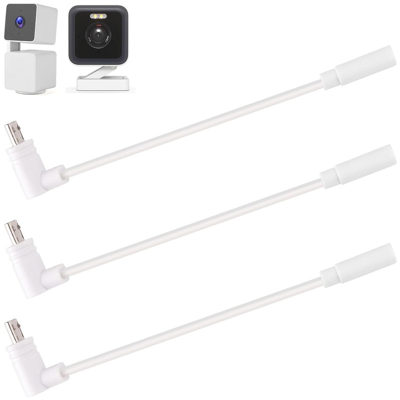 Uogw 3 Pack 90° Micro-Usb Extension Cable Compatible with Wyze Cam Pan V3 and Wy gallery