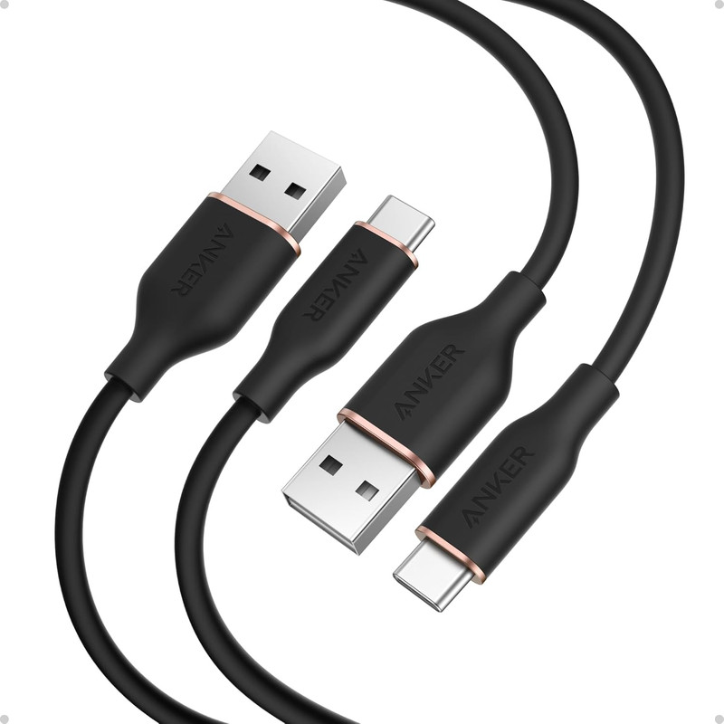 Type C Cable，2 Pack USB a to USB C Flow Cord, Fast Charging for Iphone 17 16 or gallery