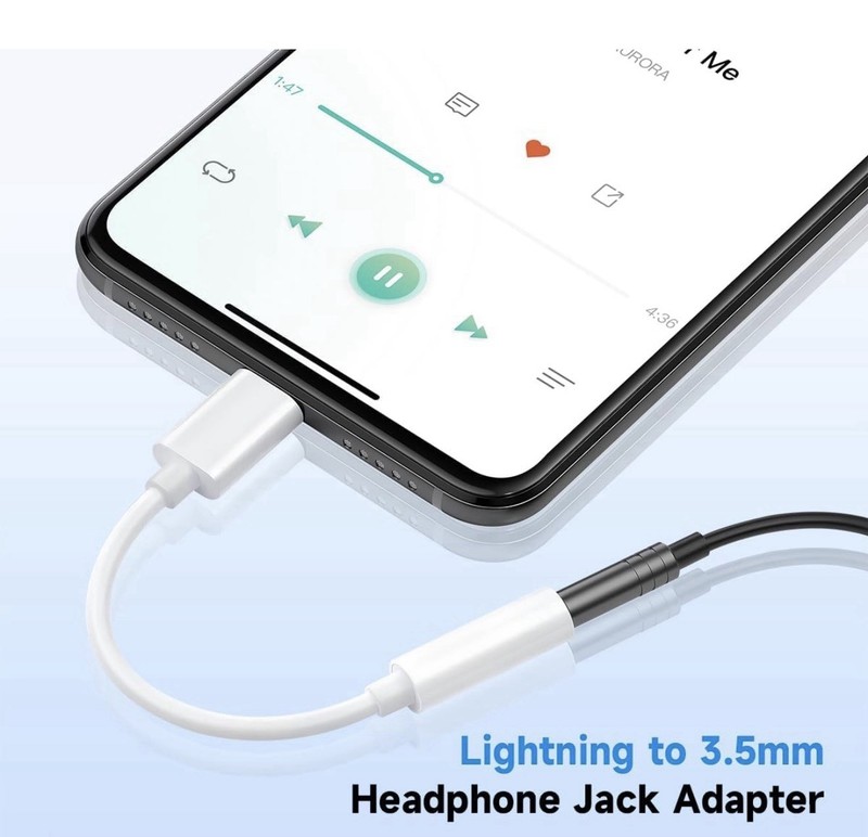 Apple Lightning to Headphone 3.5mm Jack Adapter White MMX62AM/A FAST SHIPPING gallery