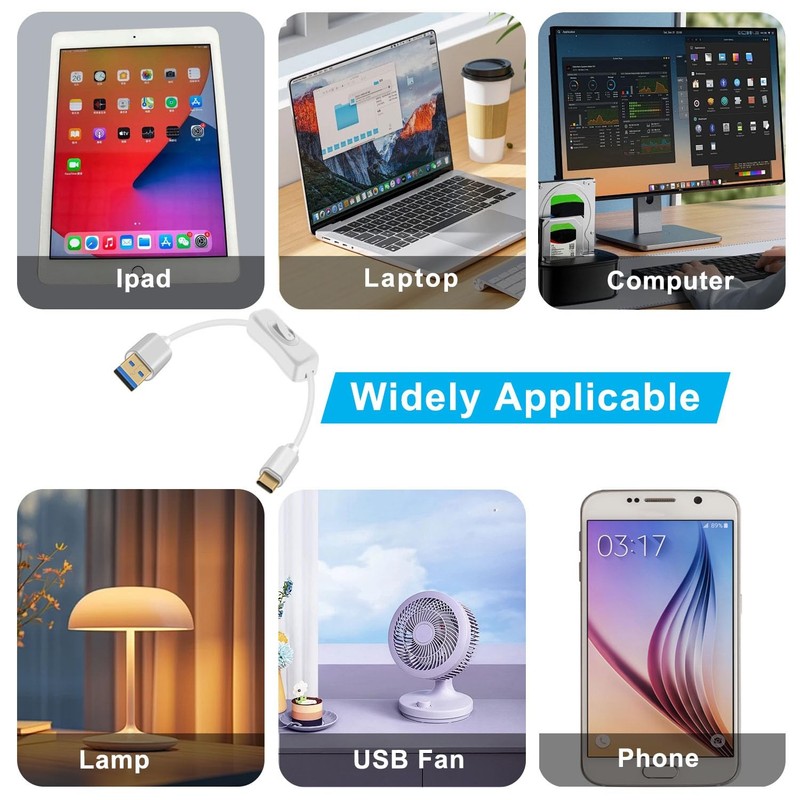 USB C Cable with Switch 5Gbps Type C Charging Cable with Switch Gold Plated P... gallery