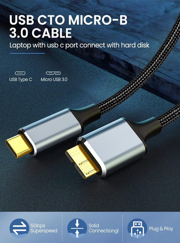 10Gbps USB C to Micro B Cable 3.2FT Fast Data Cord for External Hard Drive SSD gallery