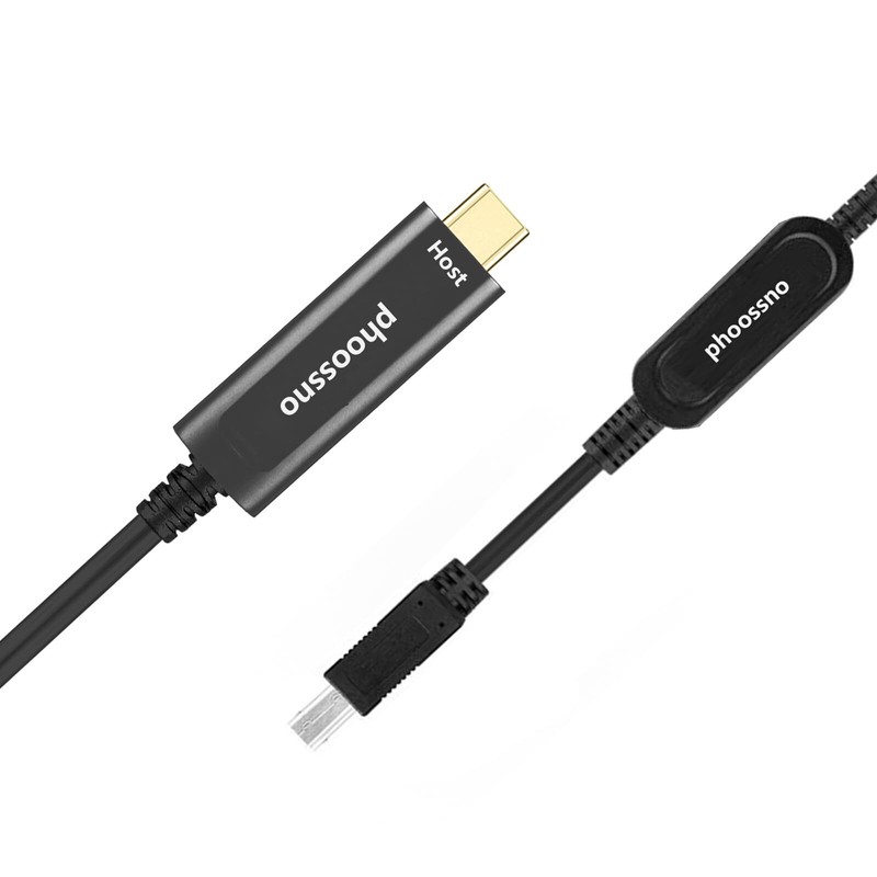 phoossno USB Type C to B Extension Cable Active Optical USB 10Gbps 50ft 15m gallery