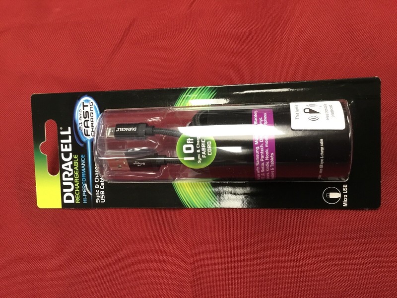 Duracell Hi-performance 2.1 Amp Fast Charging 10ft Micro USB Cable