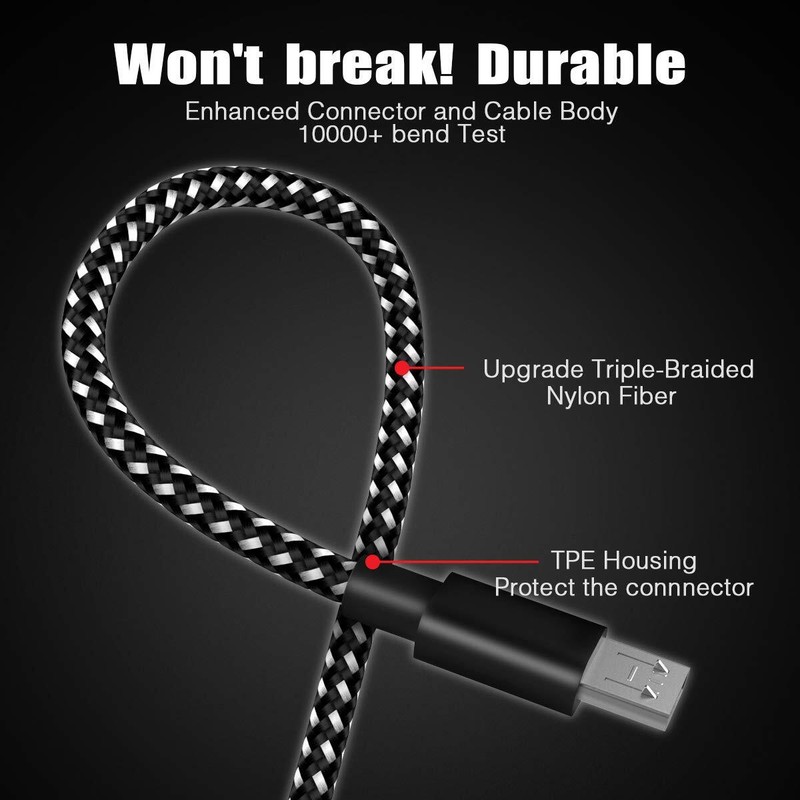 3/6/10Ft Micro USB Fast Charger Data Sync Cable Cord Lot For Samsung Android LG gallery
