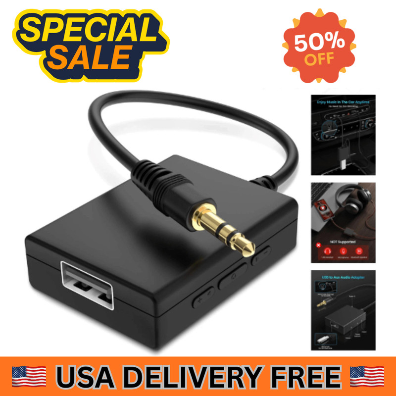 ANDTOBO USB to Aux Audio Adapter, 3.5mm Male to USB Female for Playing Music wit