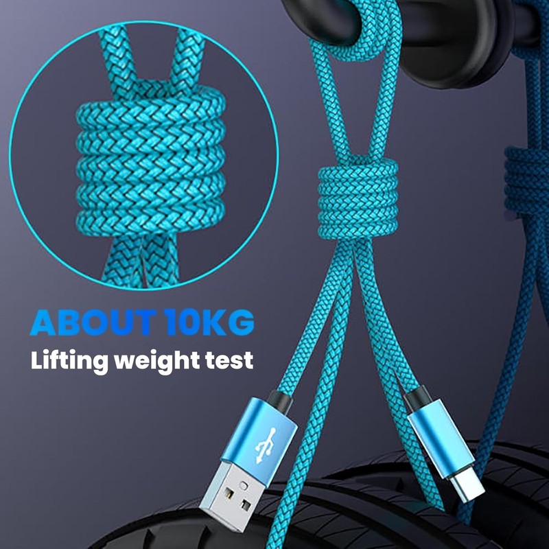 Nylon Braided Cable Cord Compatible USB A to USB C Cable for Phone Cable Charger gallery