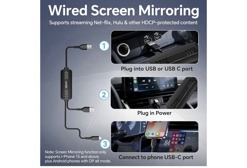 Car Screen Mirroring Adapter Wireless CarPlay App YouTube Net-Flix TikTok etc. gallery